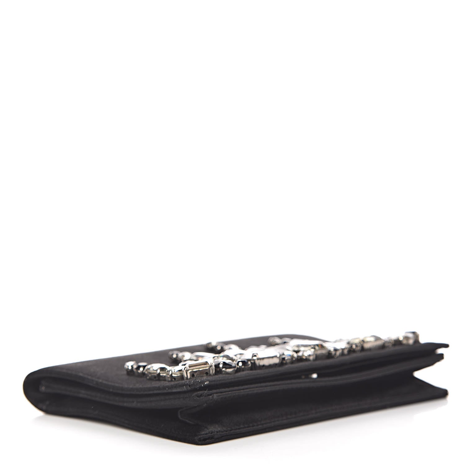 Prada Satin Crystal Clutch Black 4 of 8