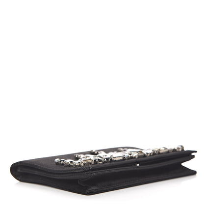 Prada Satin Crystal Clutch Black 4 of 8