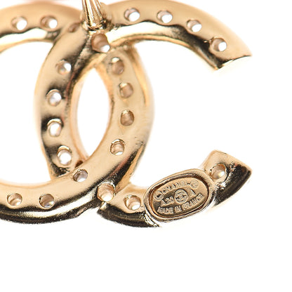 Chanel Crystal CC Earrings Gold 4 of 5