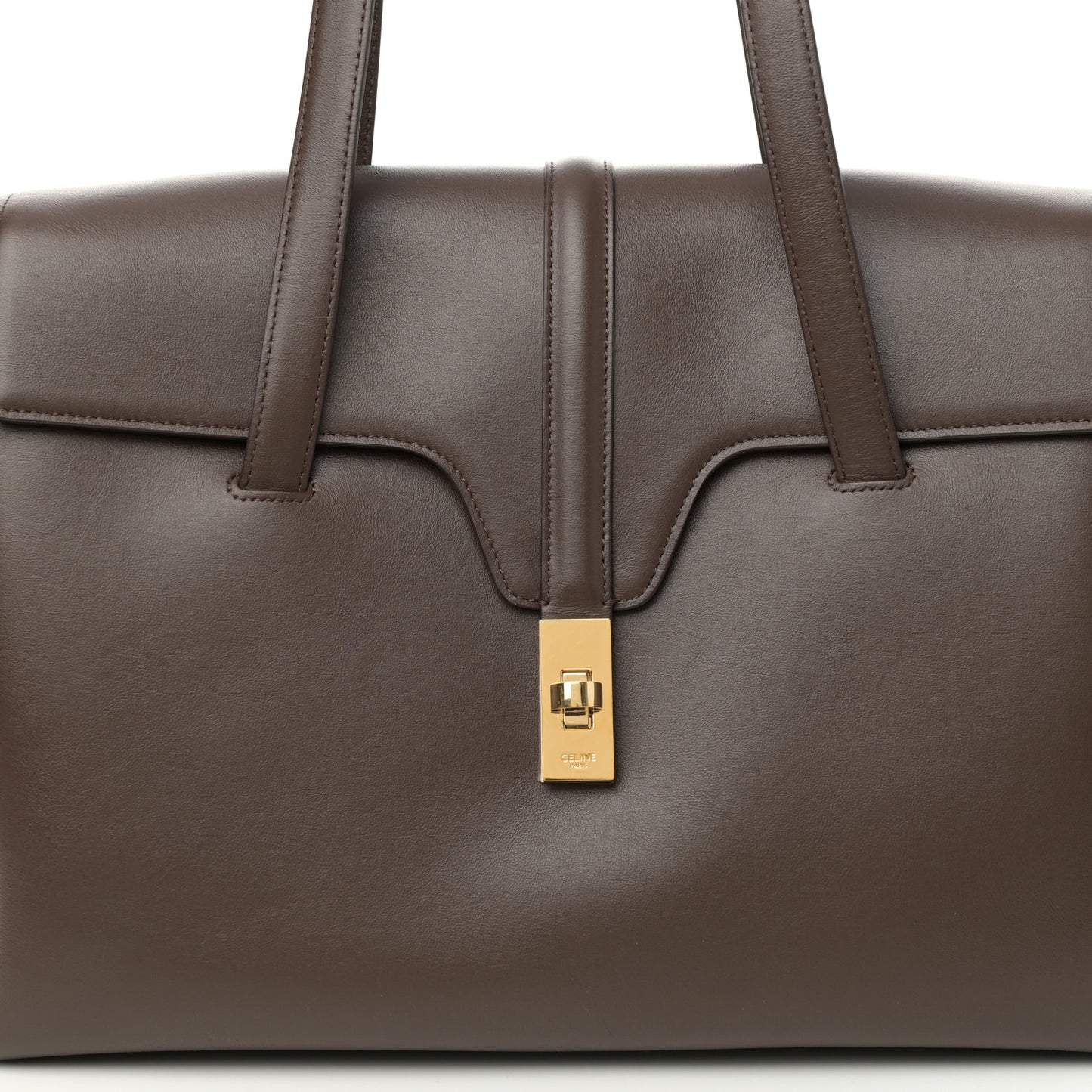 Supple Grained Calfskin Medium Soft 16 Bag Dark Brown