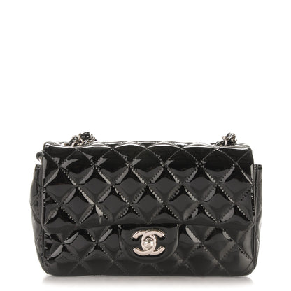 Chanel Patent Calfskin Quilted Mini Rectangular Flap Black 1 of 8