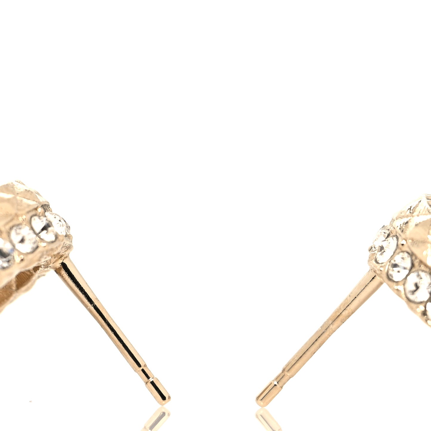 Crystal CC Round Earrings Gold