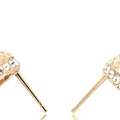 Chanel Crystal CC Round Earrings Gold 3 of 5