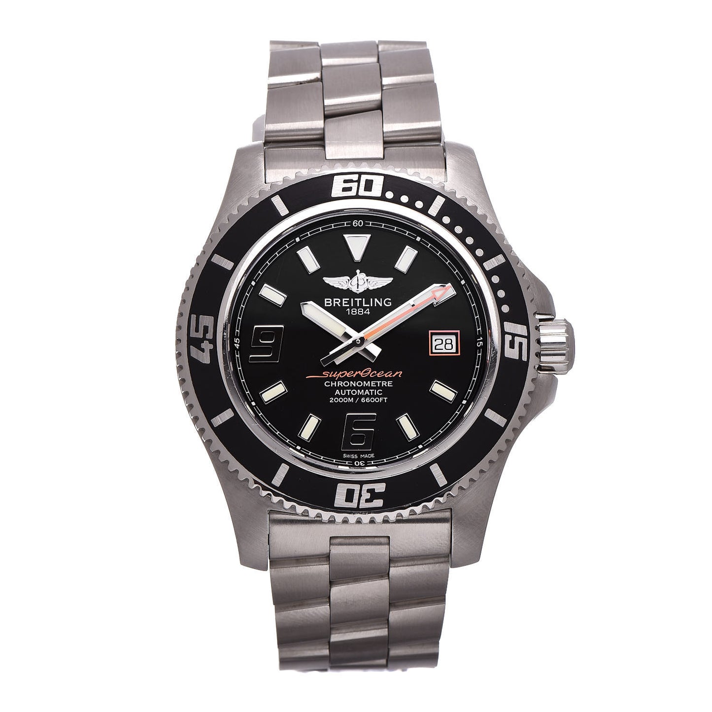 Stainless Steel 44mm Super Ocean 44 Automatic Watch Black A17391