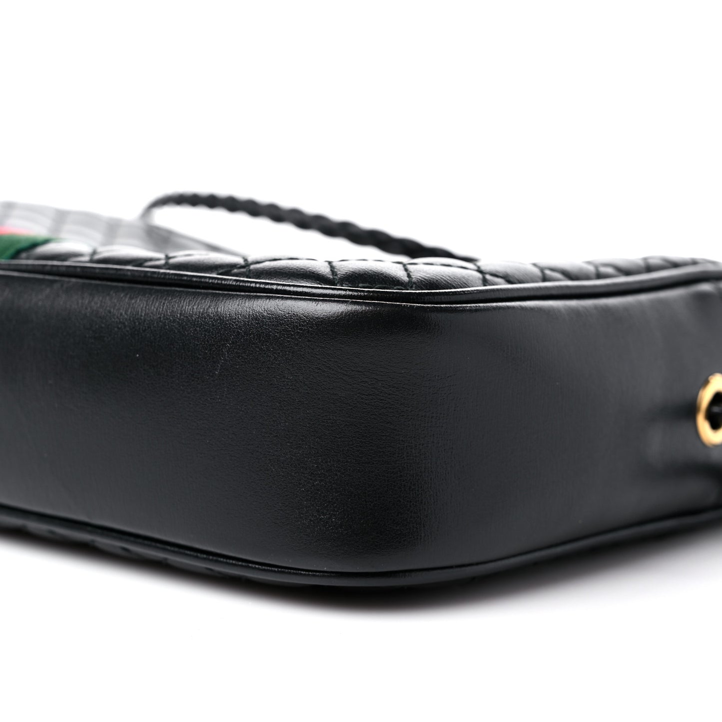 Calfskin Web Trapuntata Small GG Shoulder Bag Black