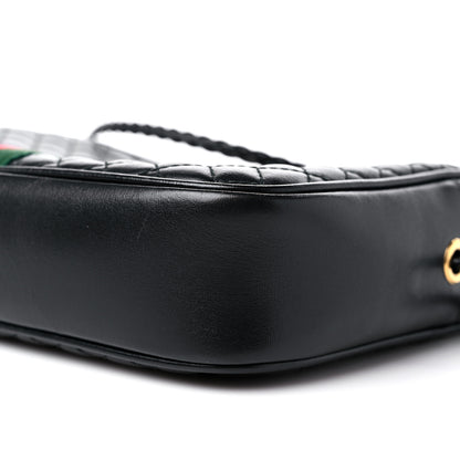 Gucci Calfskin Web Trapuntata Small GG Shoulder Bag Black 9 of 9