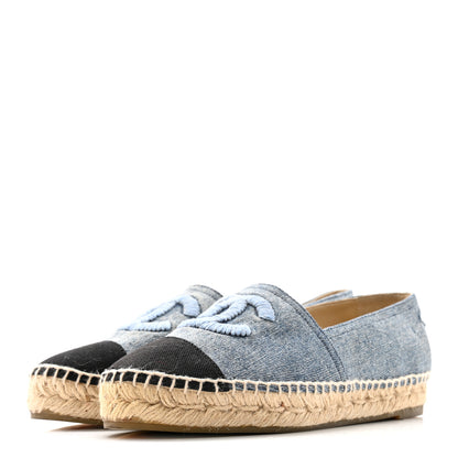 Chanel Denim CC Espadrilles 37 Blue Black 4 of 12
