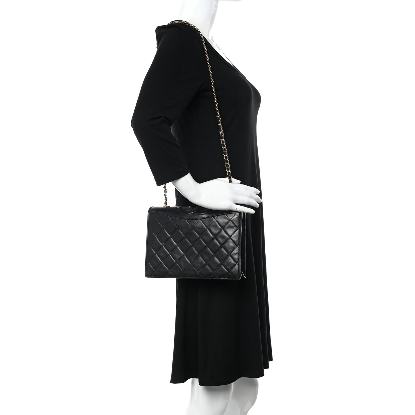 Lambskin Quilted CC Flap Black