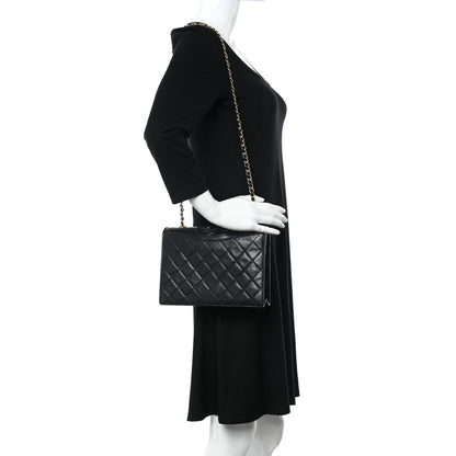 Chanel Lambskin Quilted CC Flap Black 2 of 12