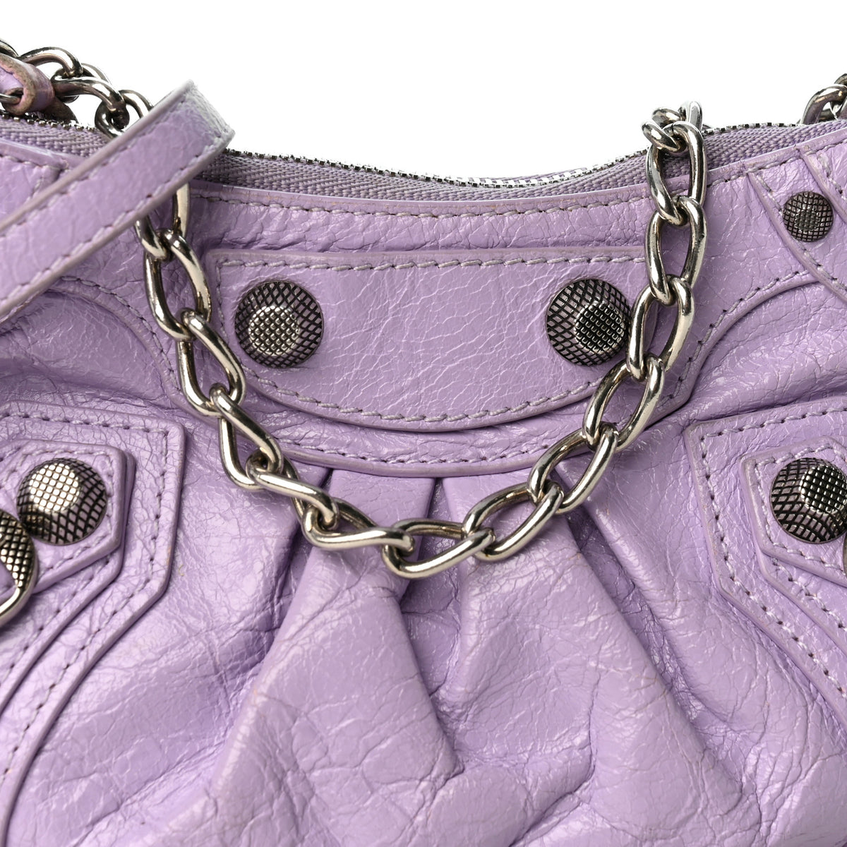 Balenciaga Agneau Arena Le Cagole Mini Purse With Chain Lilac 7 of 10