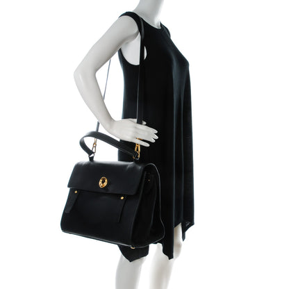 Saint Laurent Calfskin Canvas Large Muse Two Black 2 of 8
