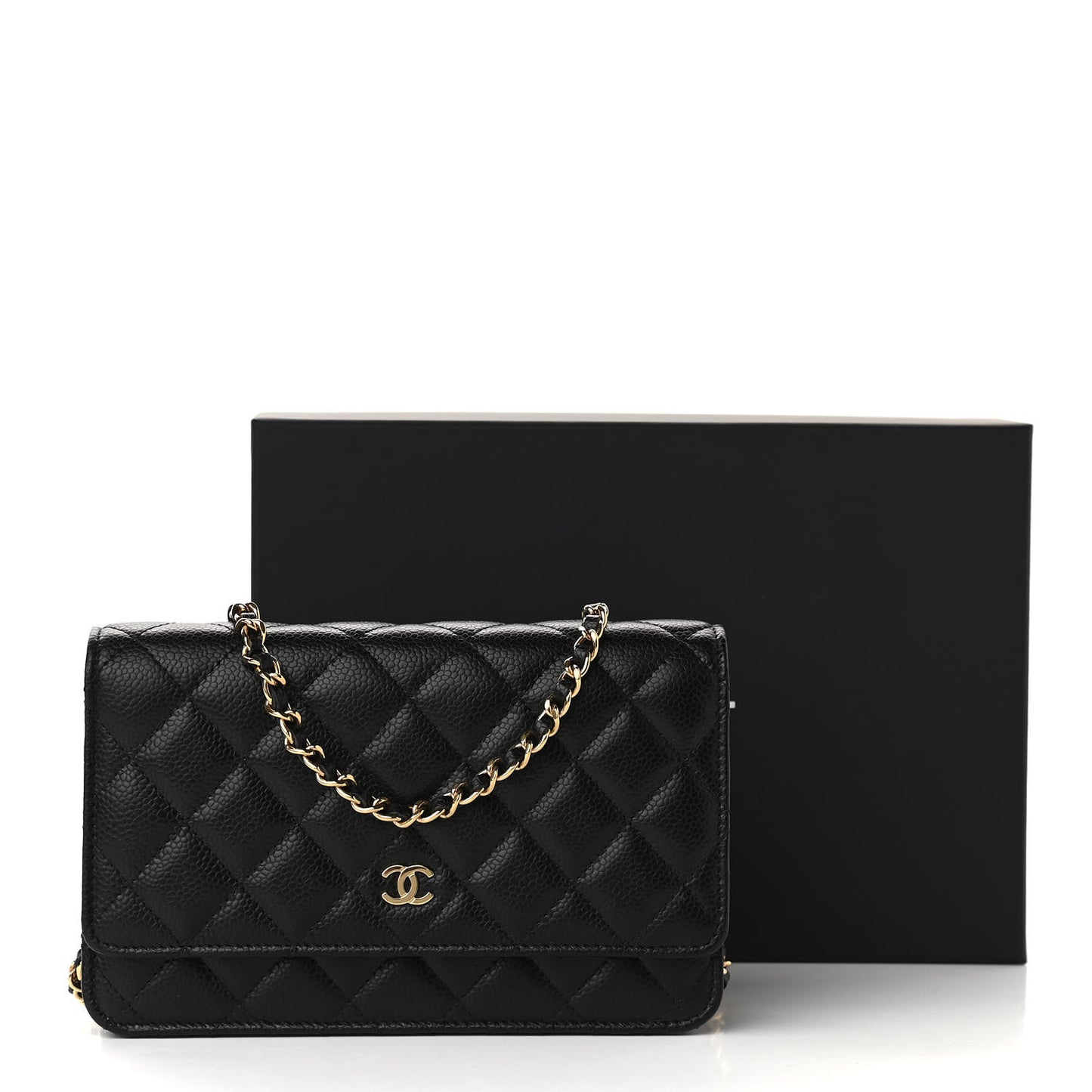 Caviar Quilted Wallet On Chain WOC Black