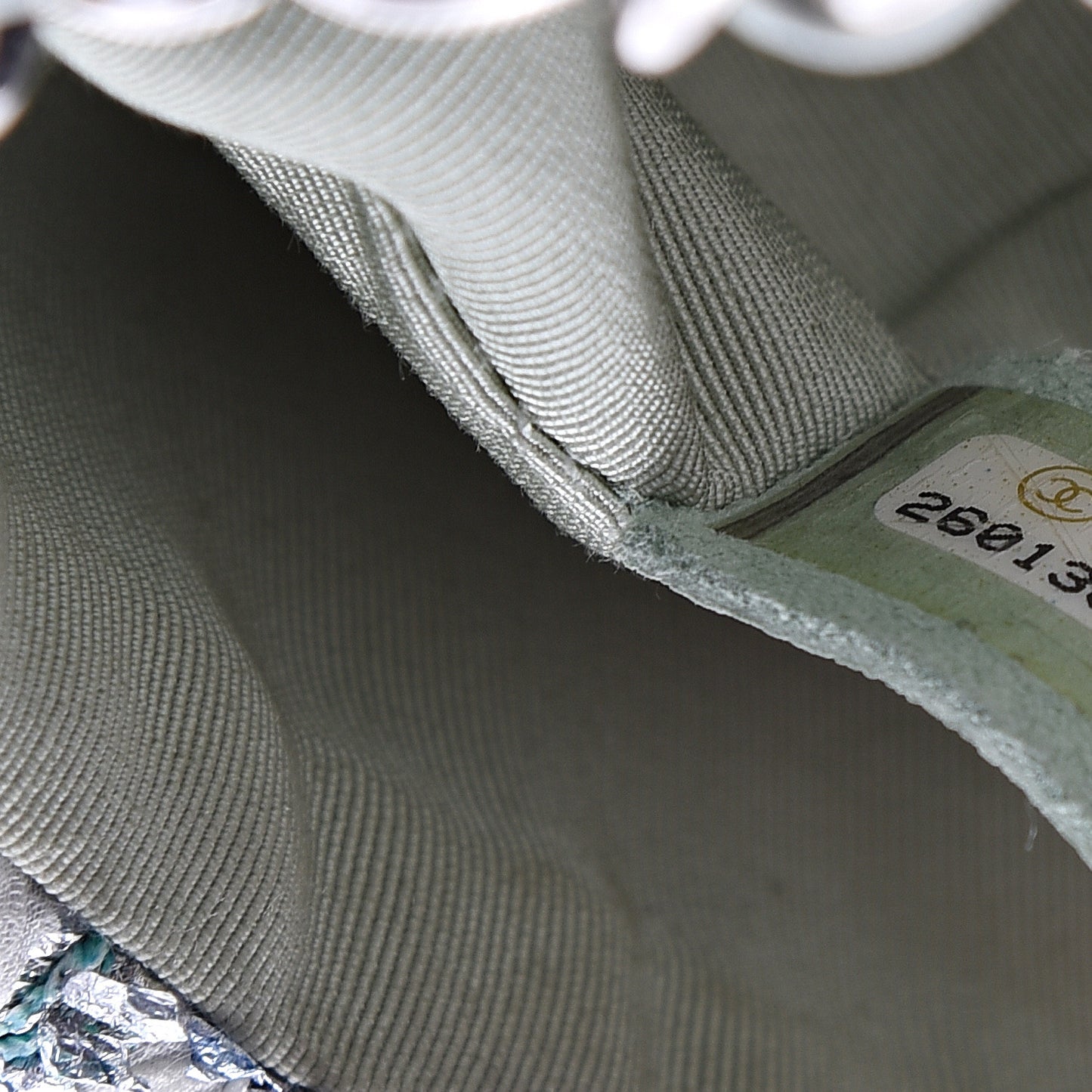 Tweed Quilted Mini Rectangular Flap Light Green Silver White