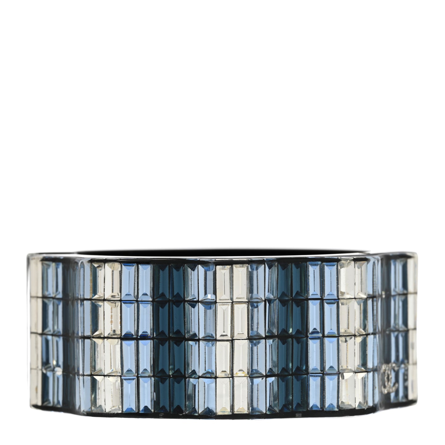 Resin Baguette Crystal CC Cuff Bracelet Black Blue Multicolor