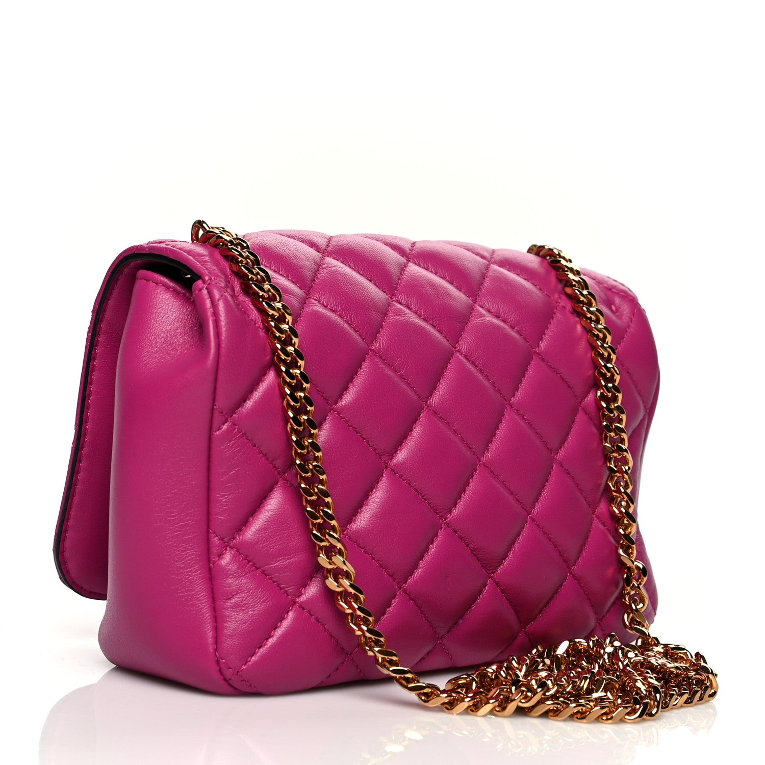 Versace Nappa Quilted Small Medusa Chain Crossbody Pink 3 of 10