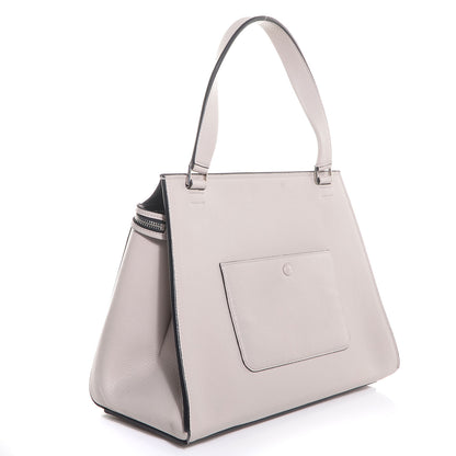 Celine Drummed Calfskin Medium Edge Shoulder Bag Pearl Grey 3 of 7