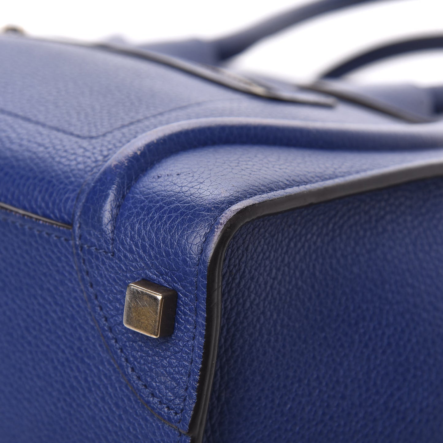 Drummed Calfskin Micro Luggage Indigo