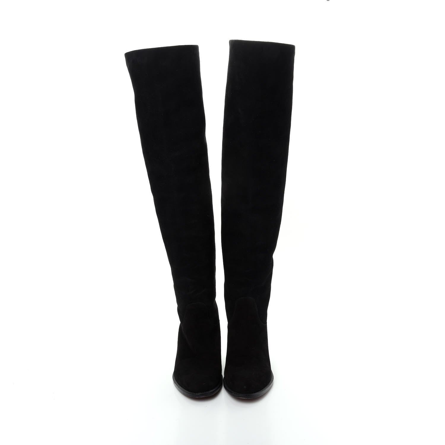 Christian Dior Suede Global Knee High Boots 37 Black 5 of 10
