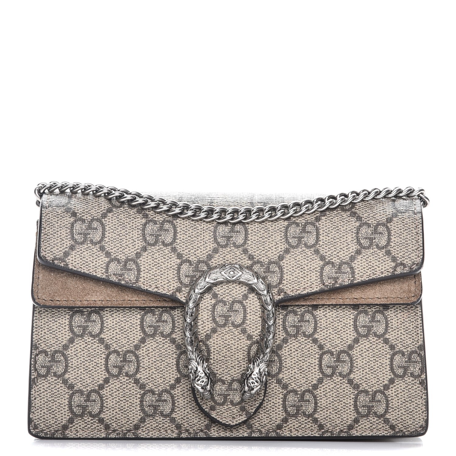 Gucci GG Supreme Monogram Super Mini Dionysus Shoulder Bag Taupe 1 of 11