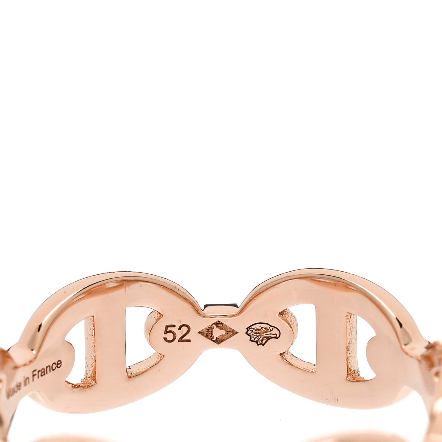 18K Rose Gold PM Chaine D'Ancre Enchainee Ring 52 6
