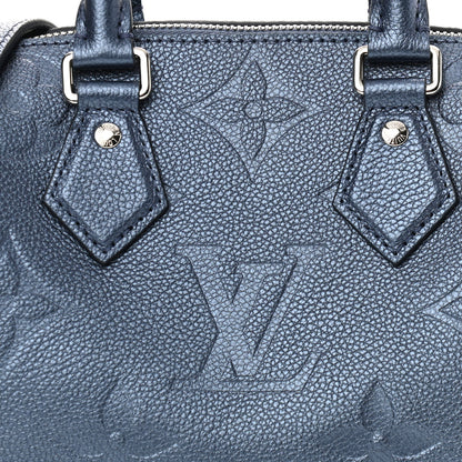 Louis Vuitton Metallic Empreinte Monogram Giant Speedy Bandouliere 20 Navy Nacre 7 of 10