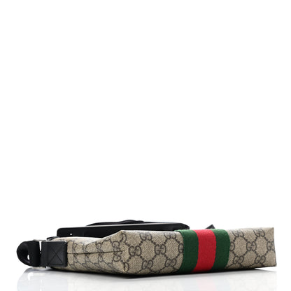 Gucci GG Supreme Monogram Web Messenger Bag Black 3 of 9