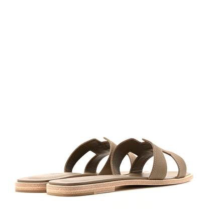 Hermes Epsom Oran Sandals 38 Etoupe 5 of 11