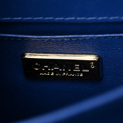 Chanel Snakeskin Small Braided Chic Flap Blue 6 of 19