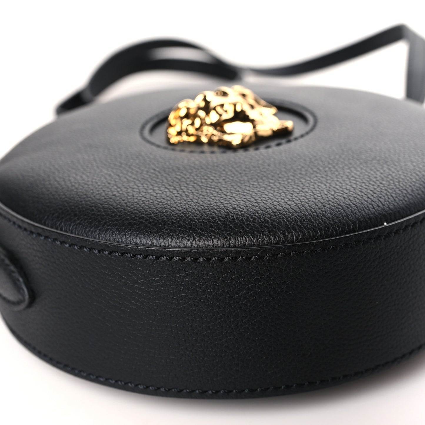 Calfskin La Medusa Round Camera Bag Black