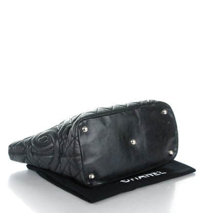 Chanel Aged Calfskin Quilted Large Cotton Club Tote Black 4 of 7