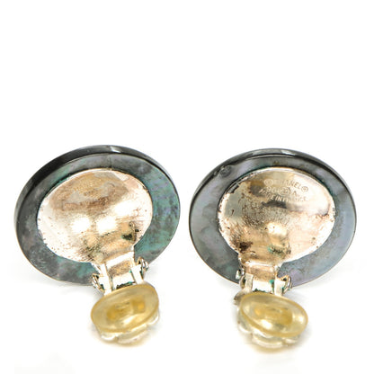 Chanel Mother of Pearl Crystal CC Earrings 3 of 4