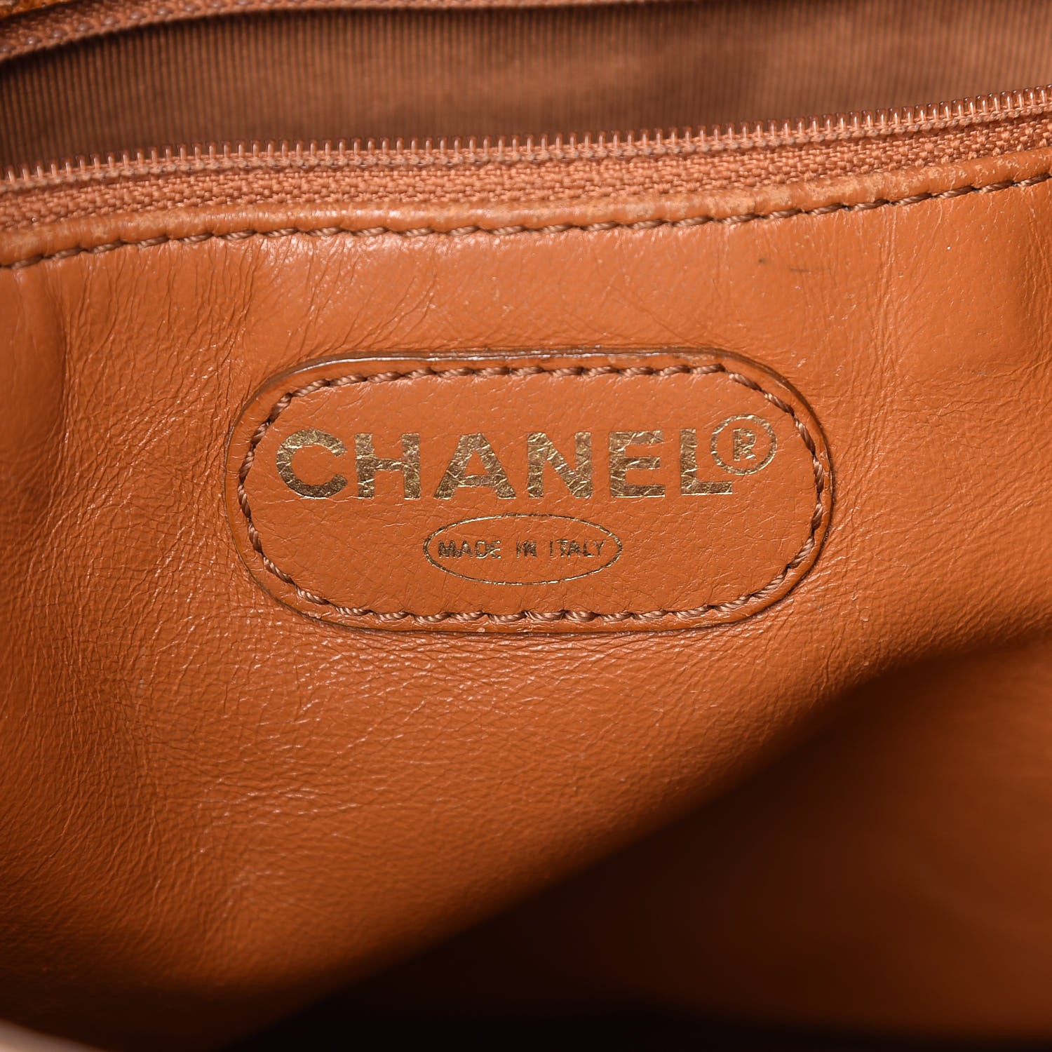 Chanel Grained Calfskin Logo Tote Brown 6 of 33