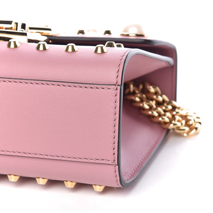 Gucci Calfskin Studded Small Padlock Shoulder Bag Carmine Rose 6 of 9