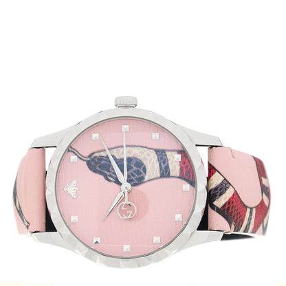 Gucci Stainless Steel Calfskin 38mm Le Marche Des Merveilles Snake Quartz Watch Pink 2 of 4