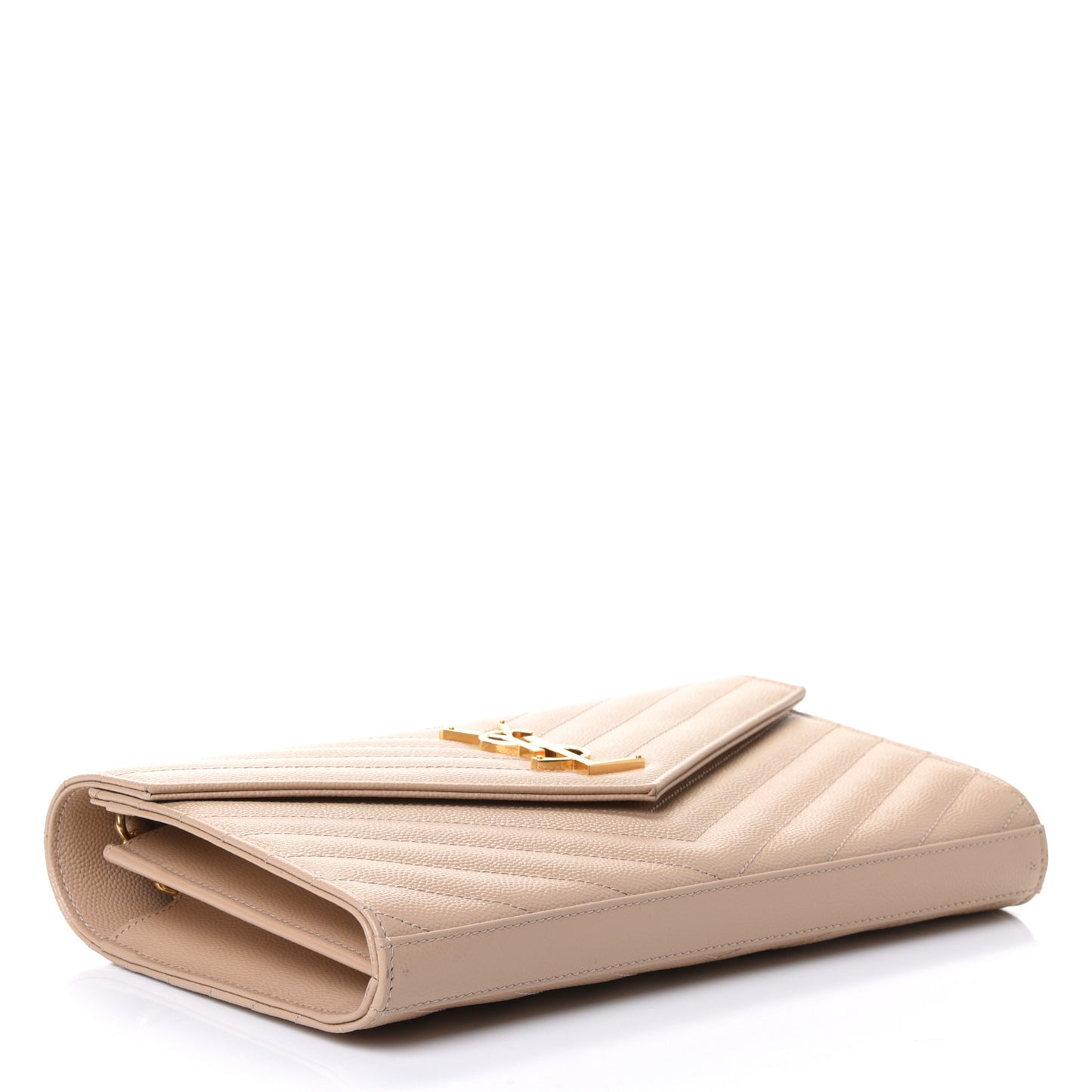 Grain De Poudre Matelasse Chevron Monogram Chain Wallet Nude Powder