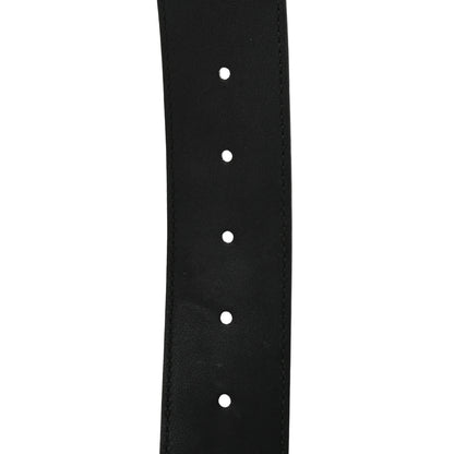 Gucci GG Supreme Monogram Selleria Calfskin Interlocking G 40mm Belt 80 32 Black Grey 4 of 5