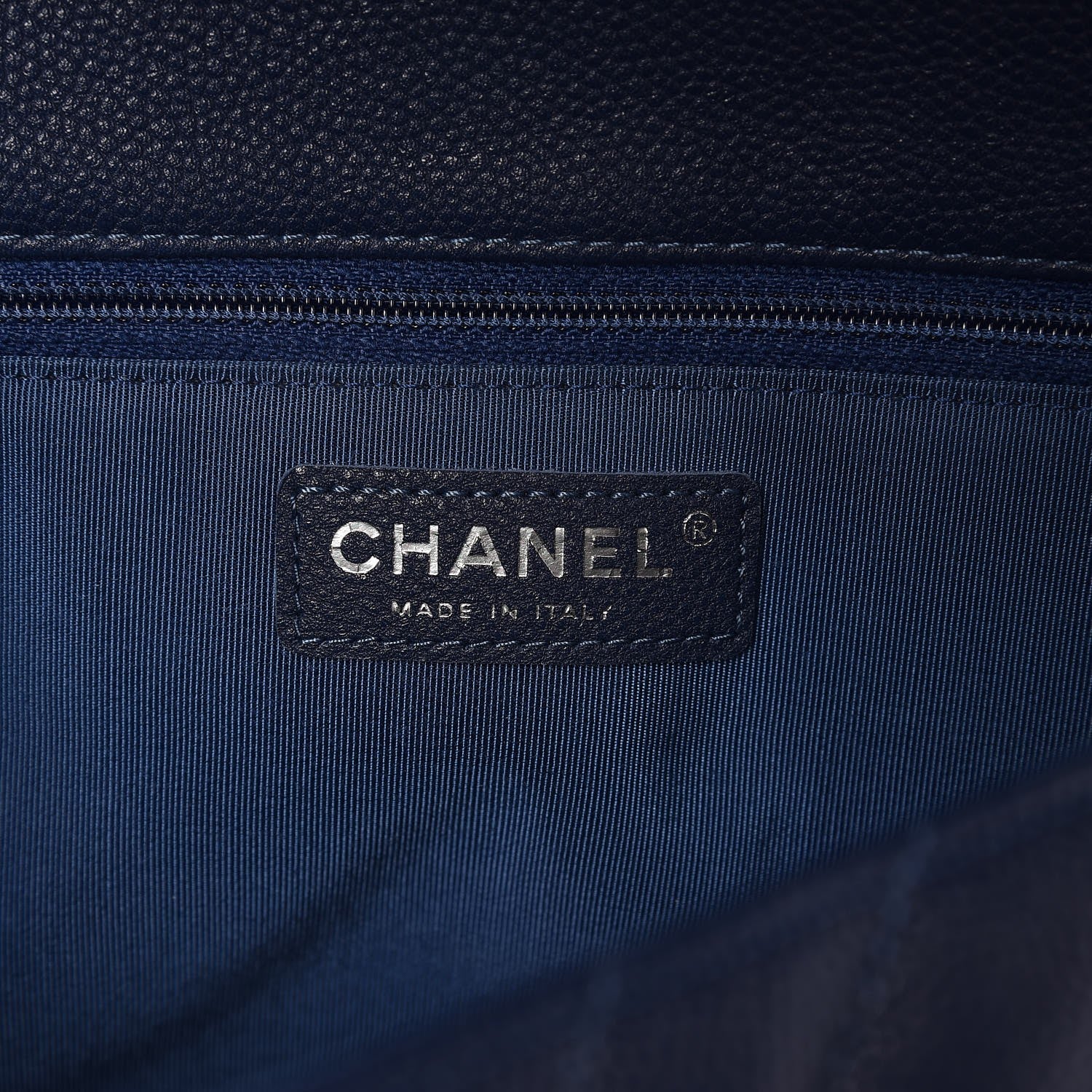 Chanel Caviar Chevron Large Puffy CC Flap Navy 6 of 8