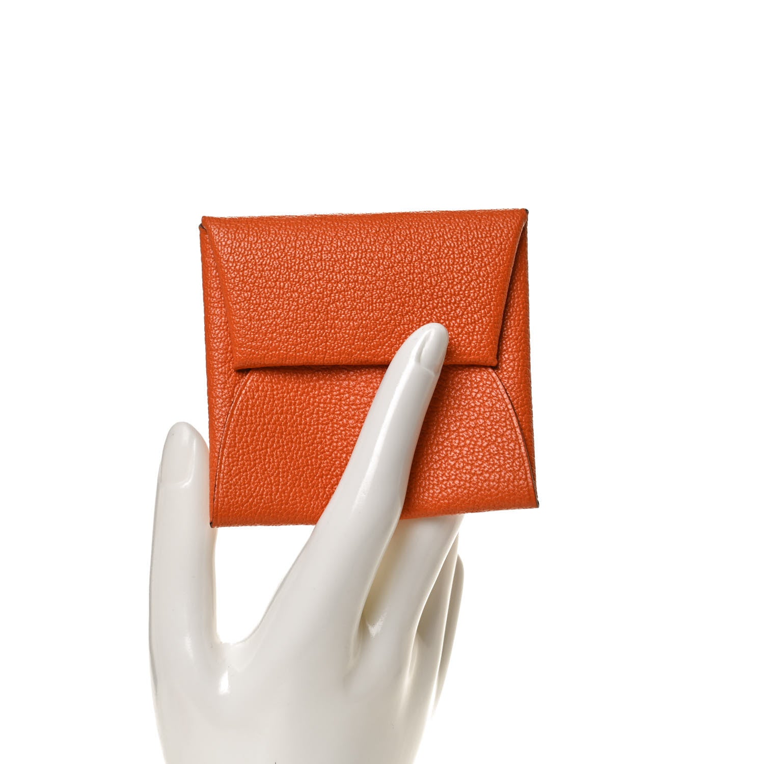 Hermes Chevre Mysore Bastia Coin Purse Orange 2 of 7