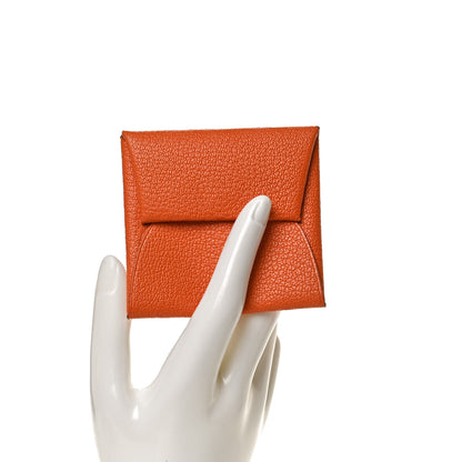 Hermes Chevre Mysore Bastia Coin Purse Orange 2 of 7
