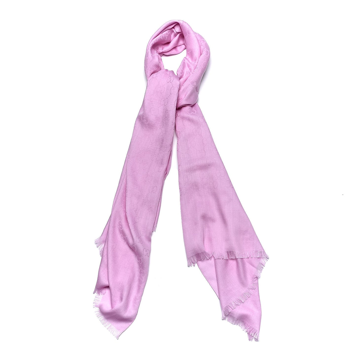 Wool Silk GG Monogram GGNat Plus Scarf Rose