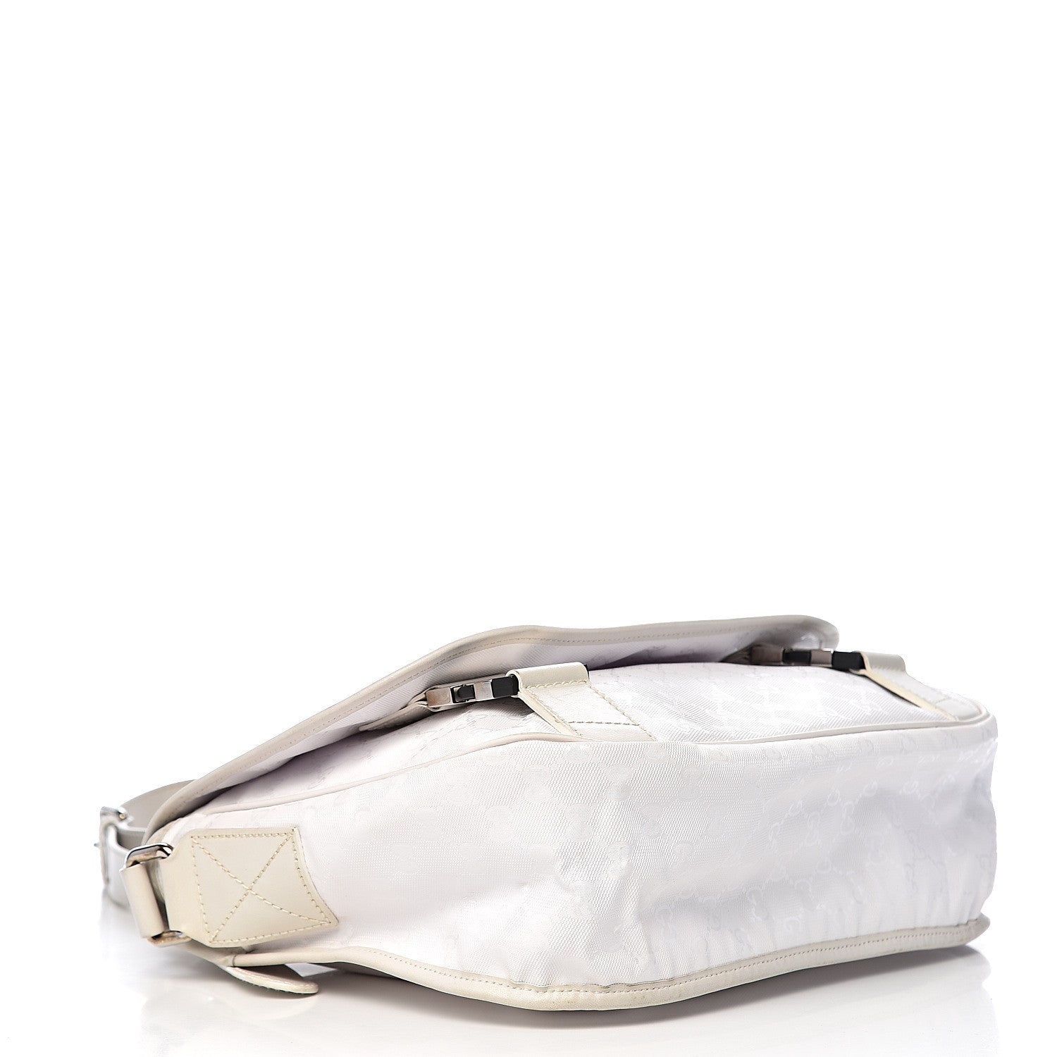 Gucci Imprime Monogram Medium Double Buckle Flap Messenger Bag White 4 of 16