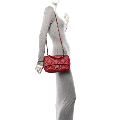 Chanel Lambskin Quilted Easy Carry Flap Red 2 of 12