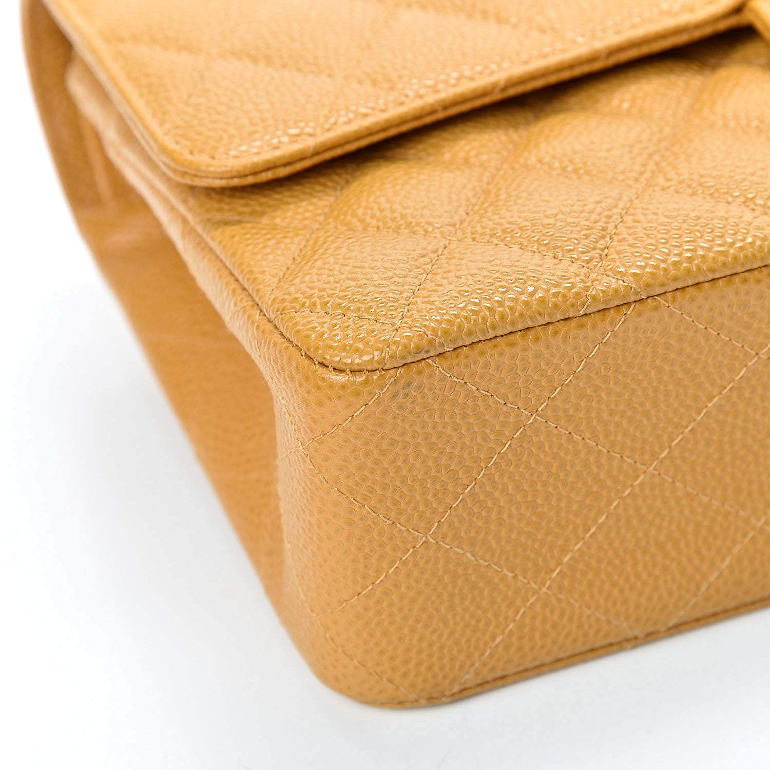 Chanel Caviar Quilted Medium Double Flap Yellow 10 of 11