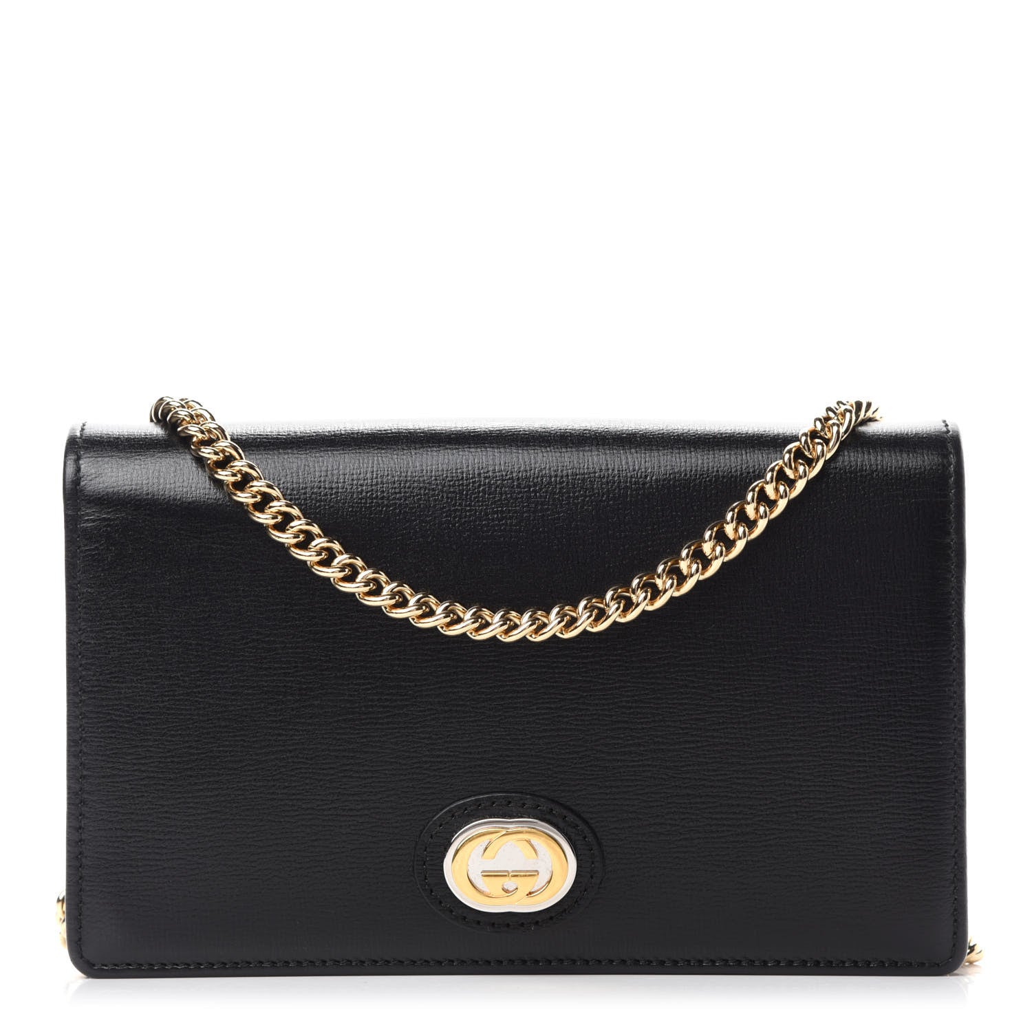 Gucci Azalea Calfskin Marina Chain Wallet Black 1 of 9