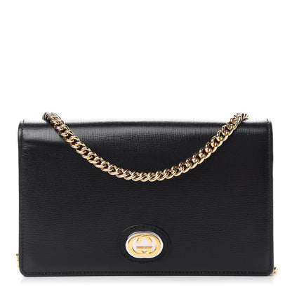 Gucci Azalea Calfskin Marina Chain Wallet Black 1 of 9
