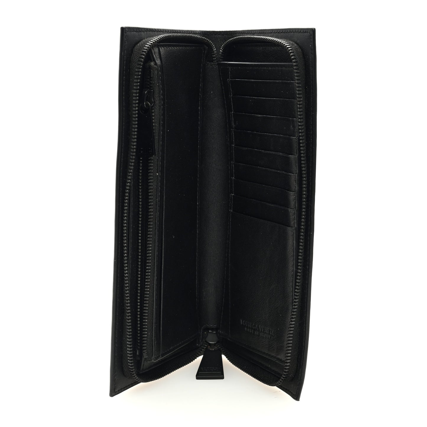 Nappa Intrecciato Zip Wallet Black