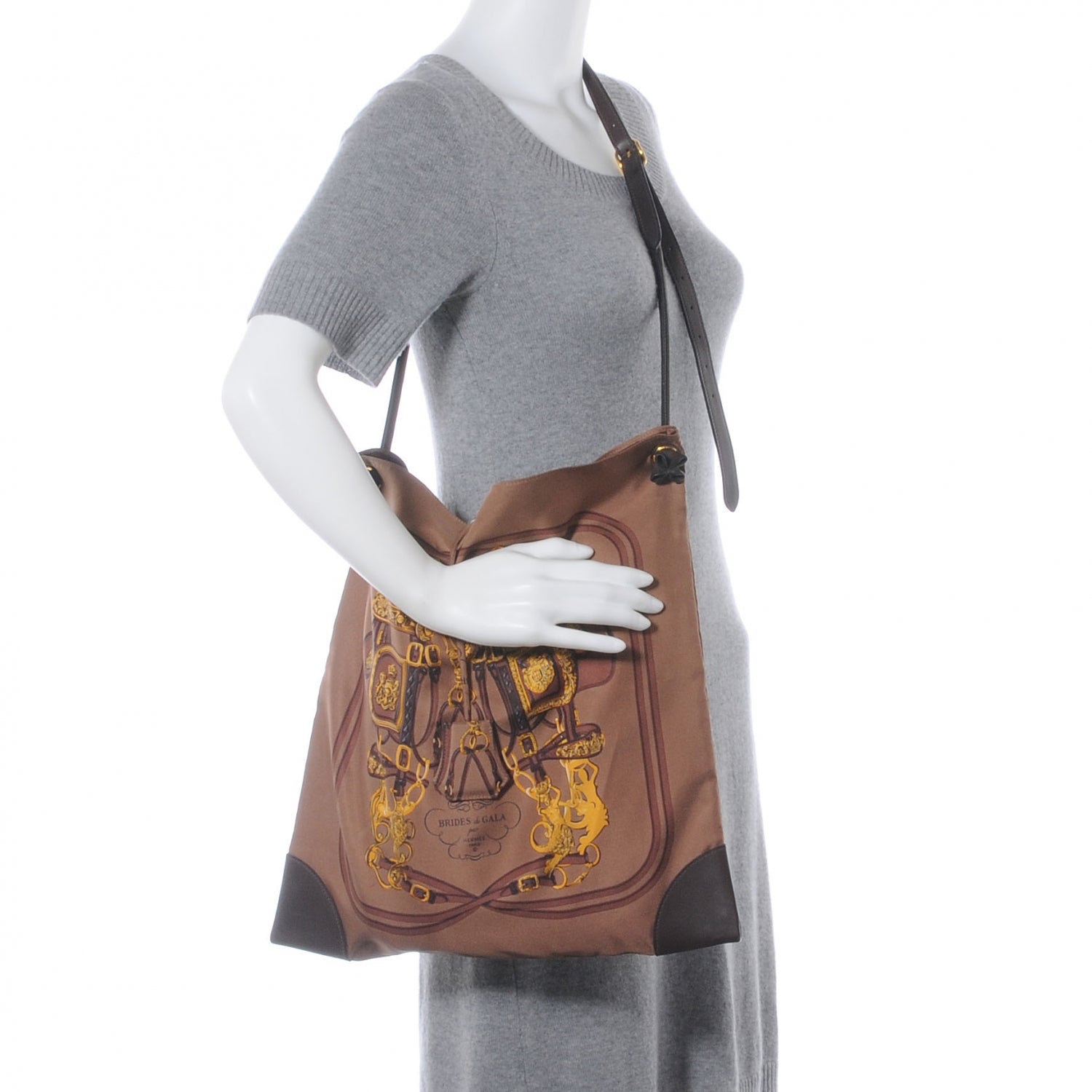 Hermes Silk SilkyCity Bag Brides De Gala Bag Brown 2 of 6