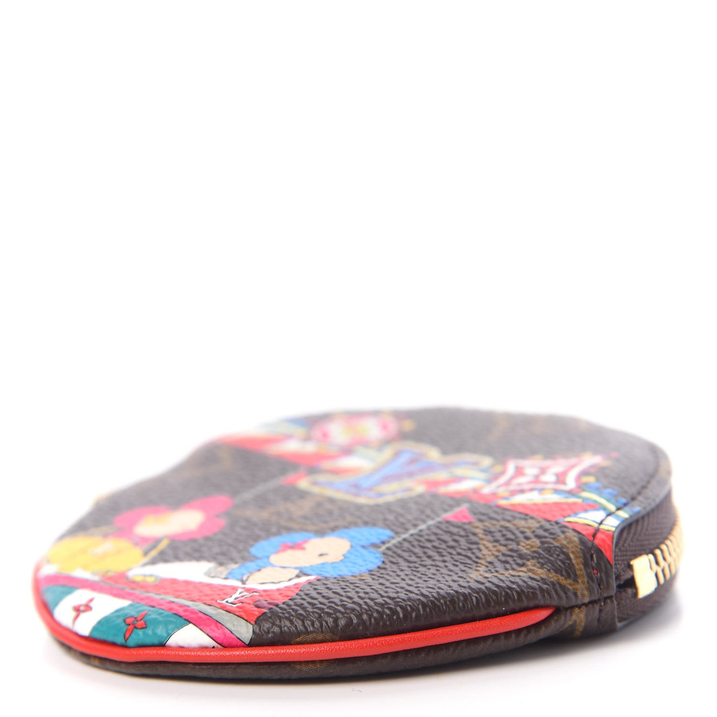 Monogram 2020 Christmas Animation Bumper Cars Round Coin Purse Coquelicot
