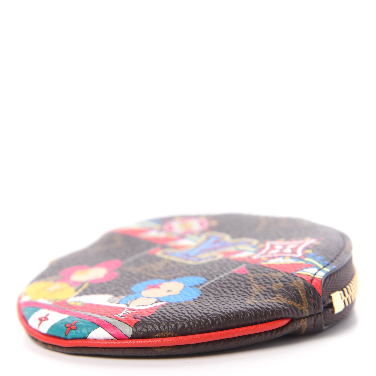 Louis Vuitton Monogram 2020 Christmas Animation Bumper Cars Round Coin Purse Coquelicot 9 of 11