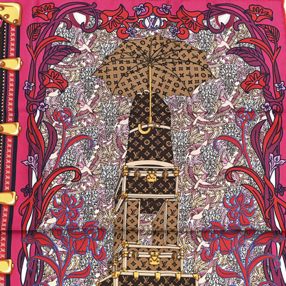 Louis Vuitton Silk Louis A Paris Square Scarf Fuchsia 3 of 5